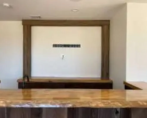 Elevate Your Entertainment Area with Custom Textured Foam Beams: A DIY Dream Come True!